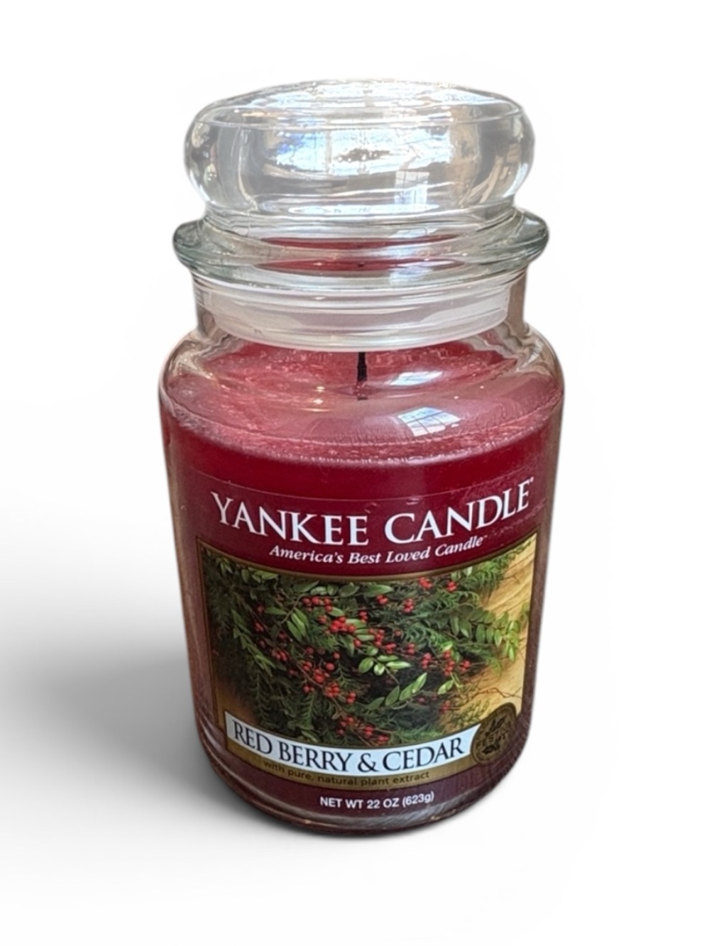 Yankee Candle Red Berry & Cedar Large 22 Oz Jar Candle RARE Retired NEW! Unfired